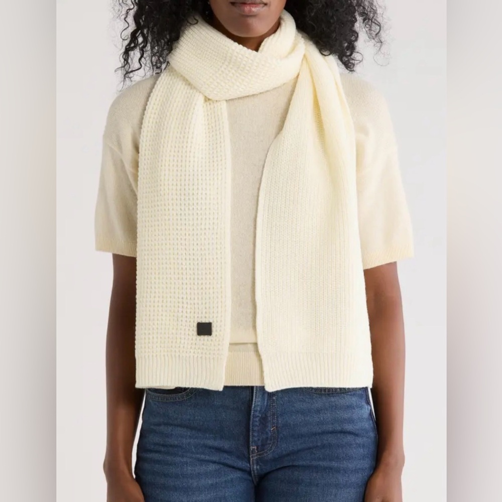 Allsaints Mixed Stitch Scarf Ivory Womens